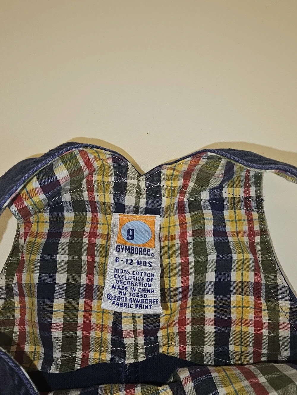 EUC | 6–12 Months | Gymboree Navy Blue Plaid-Trim Short Overalls